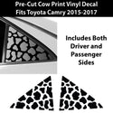 Animal Leopard Cheetah Cow Window Vinyl Decal Stickers Fits Toyota Camry 2015-2017