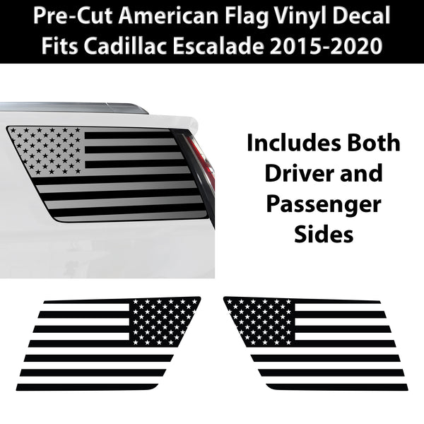 Quarter Window American Flag Vinyl Decal Stickers Fits Cadillac Escalade 2015-2020