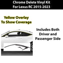 Vinyl Wrap Chrome Delete Grille Side Window Blackout Decal Stickers Overlay Film Fits Lexus RC