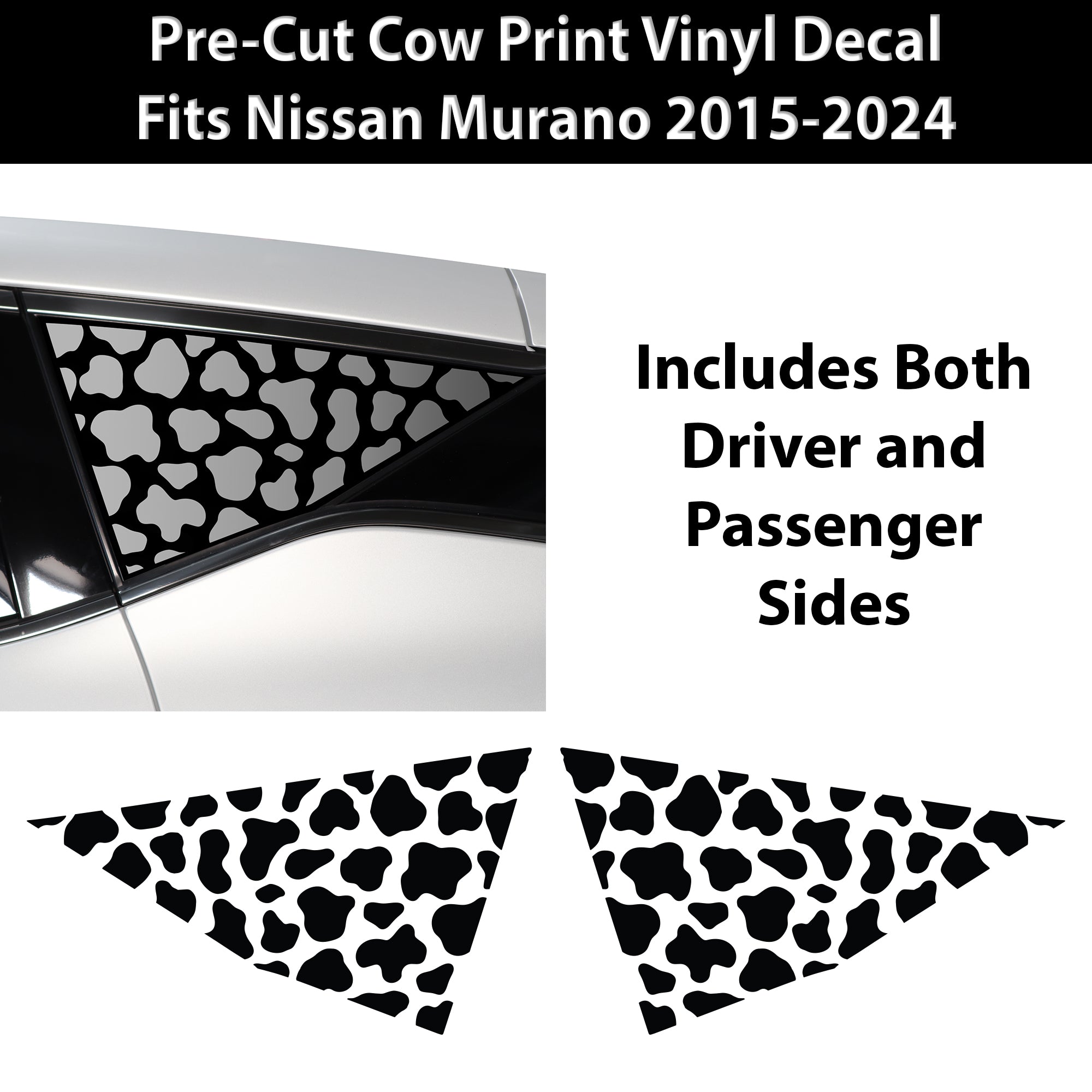 Animal Leopard Cheetah Cow Window Vinyl Decal Stickers Fits Nissan Murano 2015 - 2024 - Bogar Tech Designs