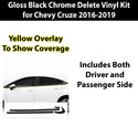 Vinyl Chrome Delete Grille Window Wheel Blackout Decal Stickers Overlay Film Fits Chevrolet Cruze