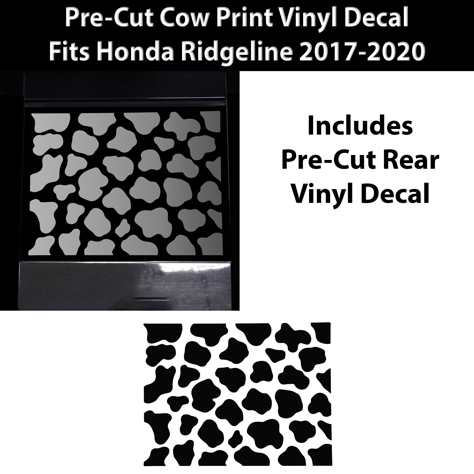 Animal Leopard Cheetah Cow Window Vinyl Decal Stickers Fits Honda Ridgeline 2017 - 2020 - Bogar Tech Designs