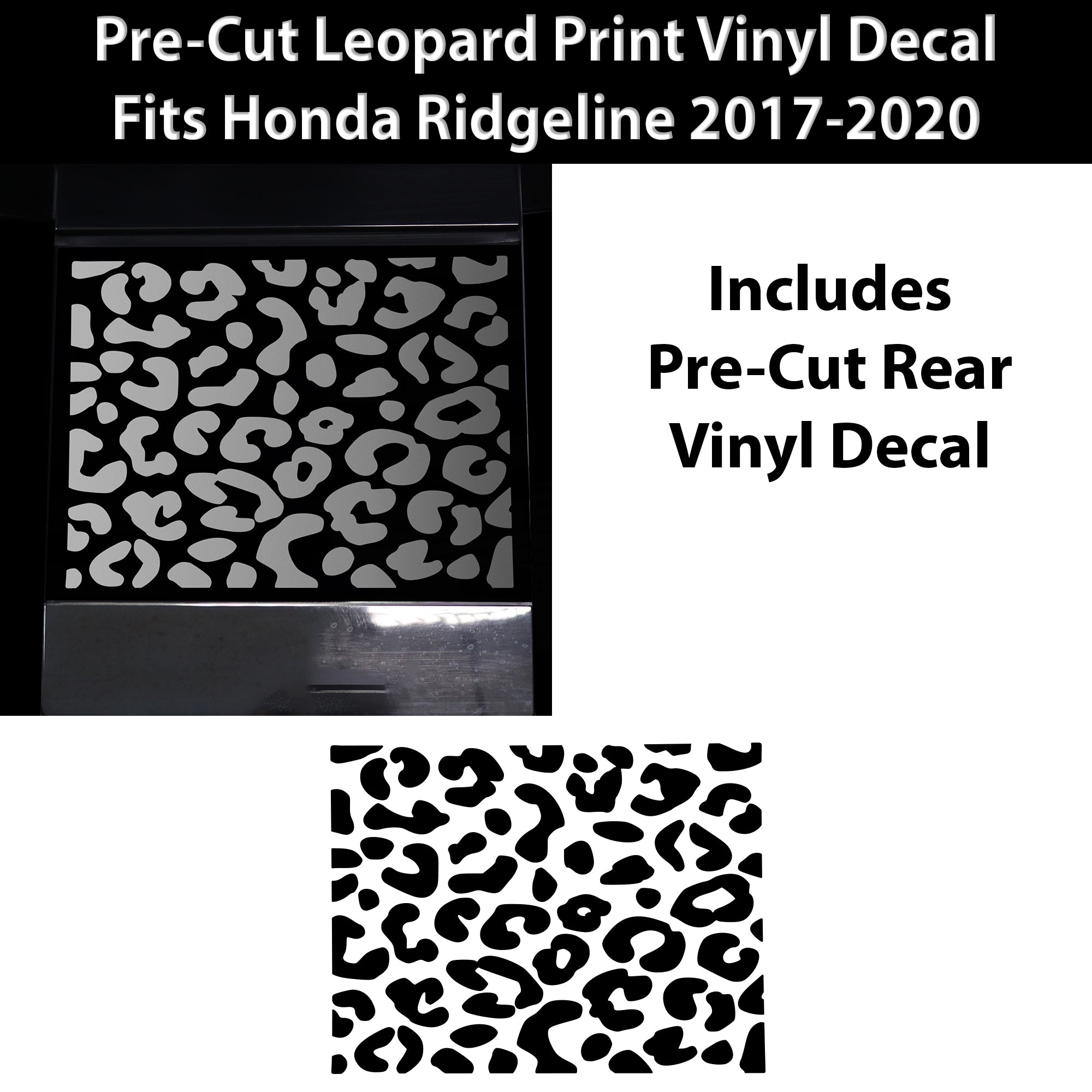 Animal Leopard Cheetah Cow Window Vinyl Decal Stickers Fits Honda Ridgeline 2017 - 2020 - Bogar Tech Designs