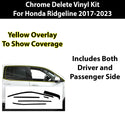 Vinyl Chrome Delete Grille Side Window Rear Blackout Decal Stickers Overlay Film Fits Honda Ridgeline