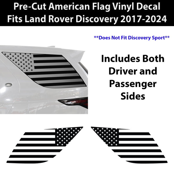 Quarter Window American Flag Vinyl Decal Stickers Fits Land Rover Discovery 2017-2024