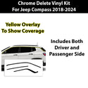 Vinyl Chrome Delete Grille Side Window Rear Blackout Decal Stickers Overlay Film Fits Jeep Compass 2018-2024