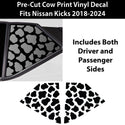 Animal Leopard Cheetah Cow Window Vinyl Decal Stickers Fits Nissan Kicks 2018-2024