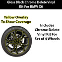Fits BMW X6 2019-2023 Vinyl Chrome Delete Grille Blackout Decal Stickers Overlay Film
