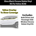 Volvo XC40 2019-2026 Blackout Chrome Delete Kit - Precut Gloss Black Vinyl Overlays
