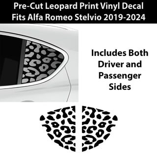 Animal Leopard Cheetah Cow Window Vinyl Decal Stickers Fits Alfa Romeo Stelvio 2019-2024