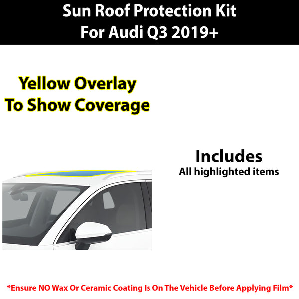 Fits Audi Q3 2019+ Precut Premium Sunroof Panoramic Roof Protection Film Clear Bra Decal Film Kit Cover