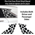 Animal Leopard Cheetah Cow Window Vinyl Decal Stickers Fits Infiniti QX50 2019-2024