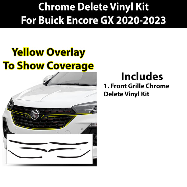 Vinyl Chrome Delete Grille Side Window Wheel Blackout Decal Stickers Overlay Film Fits Buick Encore GX 2020-2024