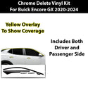 Vinyl Chrome Delete Grille Side Window Wheel Blackout Decal Stickers Overlay Film Fits Buick Encore GX 2020-2024