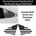 Quarter Window American Flag Vinyl Decal Stickers Fits Porsche Taycan 2020-2024