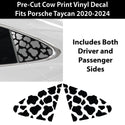 Animal Leopard Cheetah Cow Window Vinyl Decal Stickers Fits Porsche Taycan 2020-2024