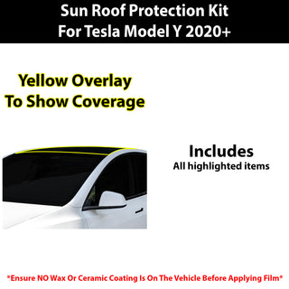 Fits Tesla Model Y 2020+ Precut Premium Sunroof Panoramic Roof Protection Film Clear Bra Decal Film Kit Cover