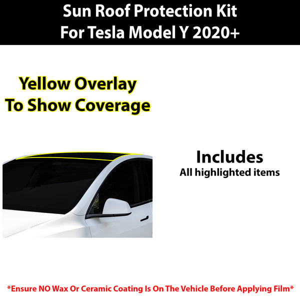 Fits Tesla Model Y 2020+ Precut Premium Sunroof Panoramic Roof Protection Film Clear Bra Decal Film Kit Cover