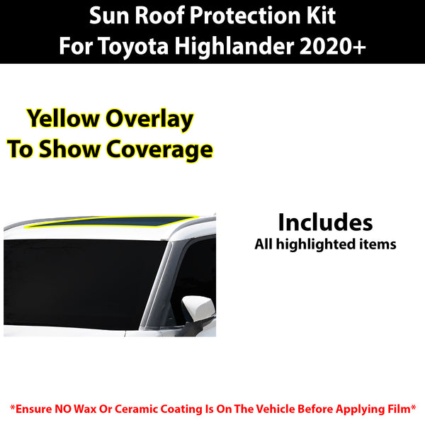 Fits Toyota Highlander 2020-2022 Precut Premium Sunroof Panoramic Roof Protection Film Clear Bra Decal Film Kit Cover