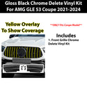 Vinyl Chrome Delete Side Window Trim Wheel Front Grille Blackout Decal Stickers Overlay Film Fits Mercedes Benz GLE Coupe 2021-2024