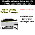 Vinyl Chrome Delete Side Window Trim Wheel Front Grille Blackout Decal Stickers Overlay Film Fits Mercedes Benz GLE Coupe 2021-2024