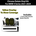 Vinyl Chrome Delete Blackout Decal Stickers Dechrome Overlay Film Fits BMW 4 Series 2021-2024