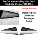 Quarter Window American Flag Vinyl Decal Stickers Fits BMW 4 Series 2021-2024