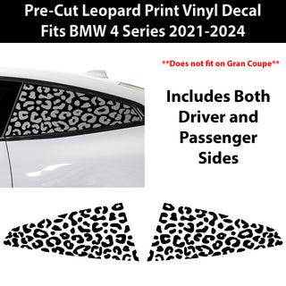 Animal Leopard Cheetah Cow Window Vinyl Decal Stickers Fits BMW 4 Series 2021-2024