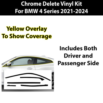 Chrome Delete Blackout Vinyl Overlay For 2018-23 Audi A5 / S5 Coupe Window Trim