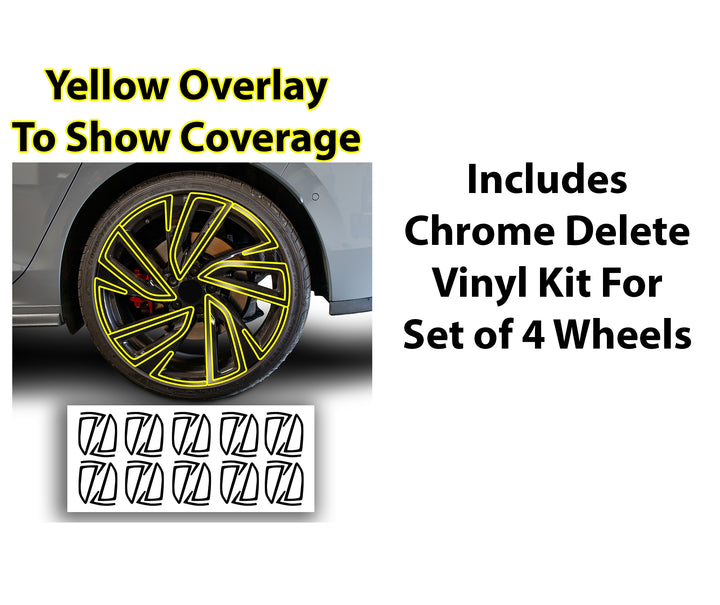 Vinyl Chrome Delete Wheel Rim Blackout Decal Stickers Overlay Film Fits Volkswagen Golf 2022 - 2025 - Bogar Tech Designs