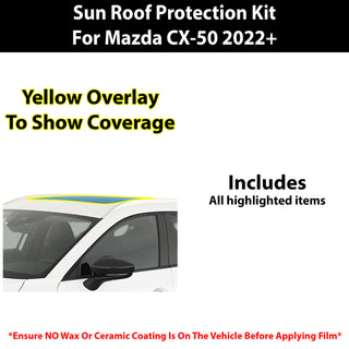 Fits Mazda CX-50 2022+ Precut Premium Sunroof Panoramic Roof Protection Film Clear Bra Decal Film Kit Cover