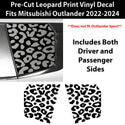 Animal Leopard Cheetah Cow Window Vinyl Decal Stickers Fits Mitsubishi Outlander 2022-2024
