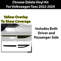 Vinyl Chrome Delete Grille Side Window Blackout Decal Stickers Overlay Film Fits Volkswagen Taos 2022-2024