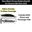 Vinyl Chrome Delete Grille Blackout Decal Stickers Overlay Film Fits Genesis G80 2022-2025