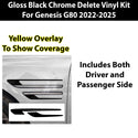 Vinyl Chrome Delete Grille Blackout Decal Stickers Overlay Film Fits Genesis G80 2022-2025