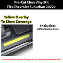 Fits Chevrolet Suburban 2021-2024 Precut Door Sill Premium Paint Protection Film PPF Decal Film Kit, Gloss Black Carbon Fiber