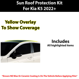 Fits KIA K5 2021-2024 Precut Premium Sunroof Panoramic Roof Protection Film Clear Bra Decal Film Kit Cover