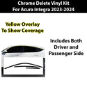 Vinyl Chrome Delete Side Window Blackout Decal Stickers Overlay Film Fits Acura Integra 2023-2024