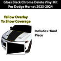 Vinyl Middle Hood Side Blackout Decal Stickers Overlay Film Fits Dodge Hornet 2023-2025