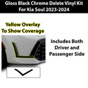 Vinyl Chrome Delete Grille Bezel Blackout Decal Stickers Overlay Film Fits Kia Soul 2023-2024