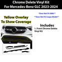 Vinyl Chrome Delete Grille Side Window Rear Rim Blackout Decal Stickers Overlay Film Fits Mercedes-Benz GLC