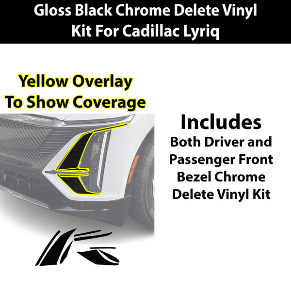 Cadillac Lyriq 2023-2026 Blackout Chrome Delete Kit - Precut Gloss Black Vinyl Overlays