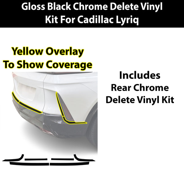 Cadillac Lyriq 2023-2026 Blackout Chrome Delete Kit - Precut Gloss Black Vinyl Overlays