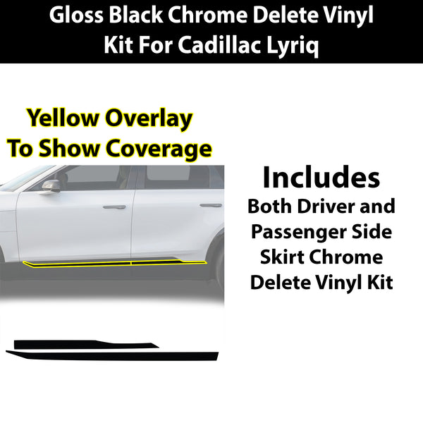 Cadillac Lyriq 2023-2026 Blackout Chrome Delete Kit - Precut Gloss Black Vinyl Overlays