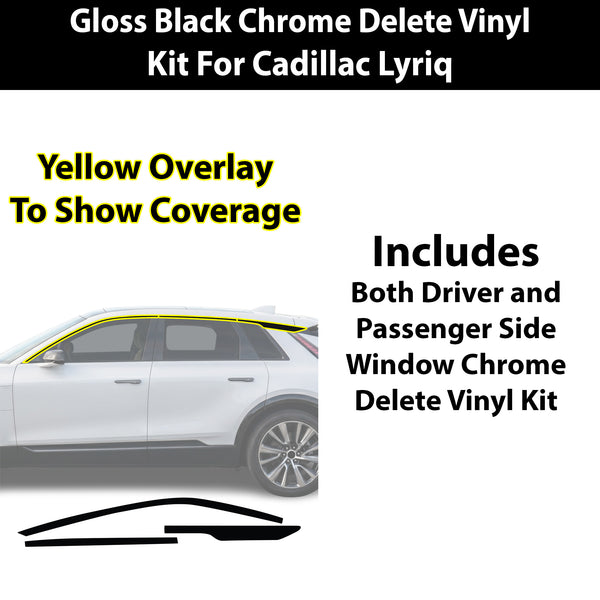 Cadillac Lyriq 2023-2026 Blackout Chrome Delete Kit - Precut Gloss Black Vinyl Overlays