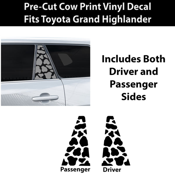 Animal Leopard Cheetah Cow Window Vinyl Decal Stickers Fits Toyota Grand Highlander 2024 2025 2026 2027