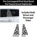Animal Leopard Cheetah Cow Window Vinyl Decal Stickers Fits Toyota Grand Highlander 2024 2025 2026 2027