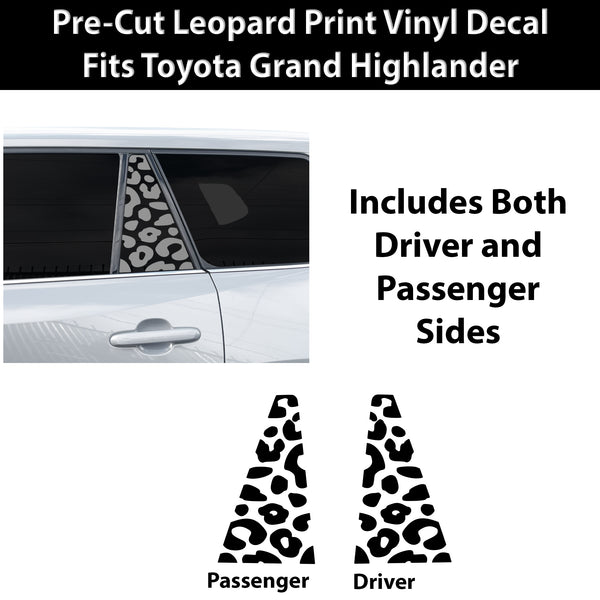 Animal Leopard Cheetah Cow Window Vinyl Decal Stickers Fits Toyota Grand Highlander 2024 2025 2026 2027