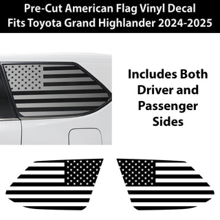 Quarter Window American Flag Vinyl Decal Stickers Fits Toyota Grand Highlander 2024 2025