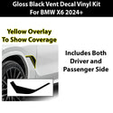 Side Vent Lower Vinyl Overlay Decal Stickers Fits BMW X6 2024